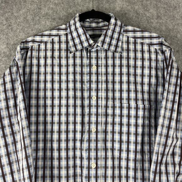 Billy Reid Shirt Mens Medium Plaid Button Up Cotton Italy Made Retro Hipster - Picture 2 of 14